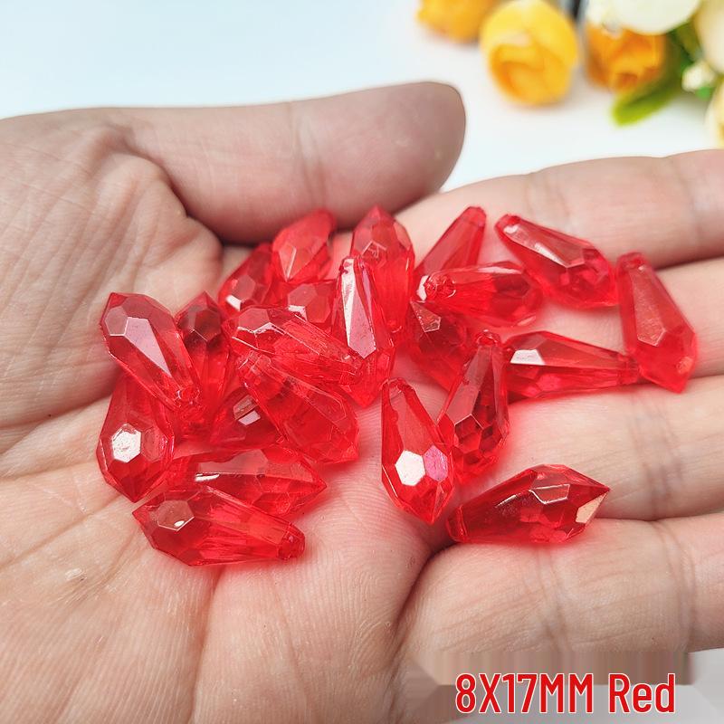 DIY Crystal Pillar Lampshade Beaded Curtain Accessories: 9x17MM Water Drop Transparent Acrylic Pendants
