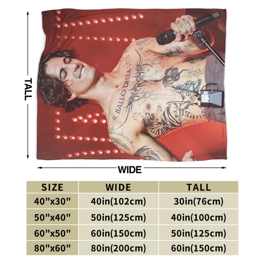 Damiano David Warm Soft Blanket Kids Plush Throw Blanket Funny Home Decor Flannel Bedspread Sofa Bed Cover