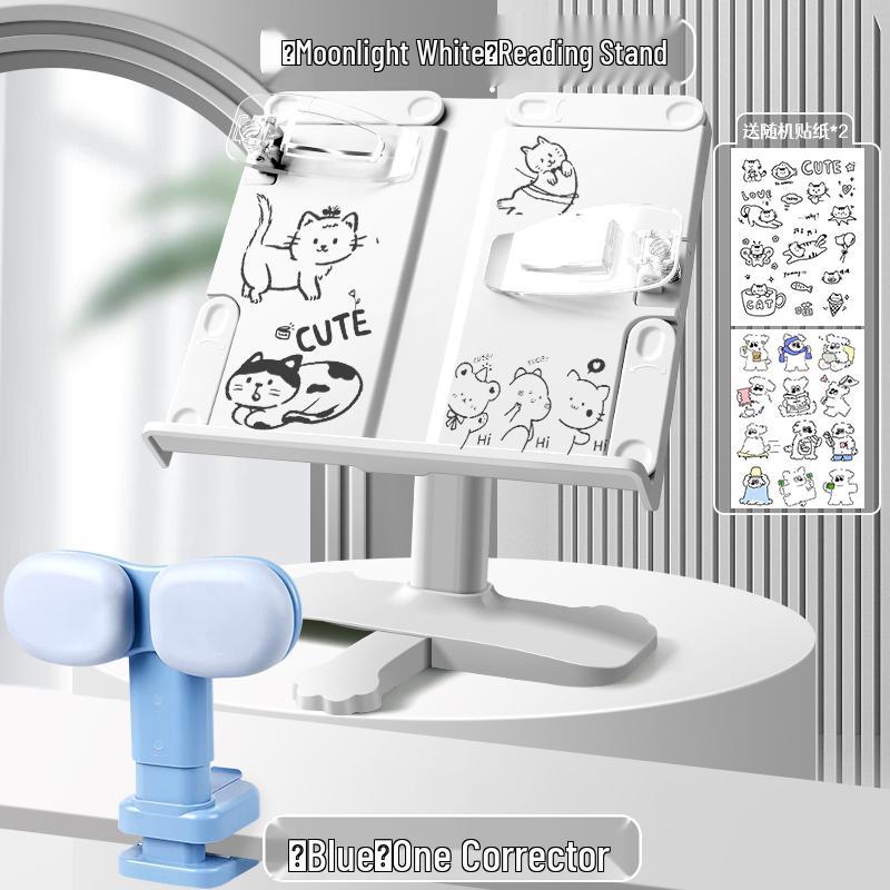 Adjustable Children's Book Stand: Multipurpose Reading Rack & Book Clip Holder.