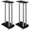 Supports de haut parleurs 2 pcs noir argenté 3 piliers