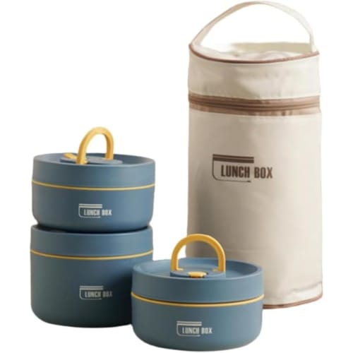 

HOTGEEJP Insulated Lunch Box, Soup Jar, Stainless Steel Insulated, Airtight, Portable, Microwave-Safe, Multi-Layer PP Vacuum Insulation, Keeps Food Wa