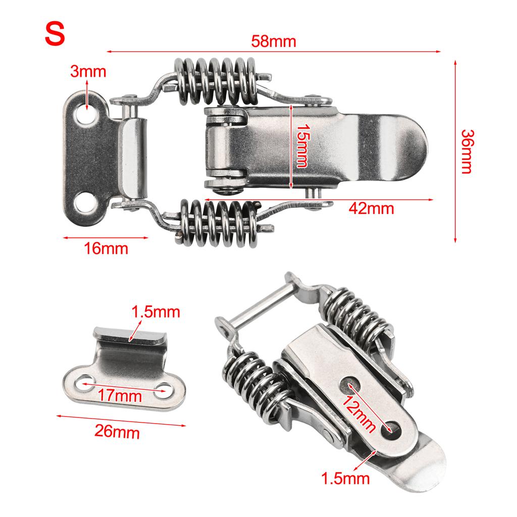 4PCS Toggle Latches Spring Loaded Clamp Clip Case Box Latch Catch Clamp Clip Hasps Suitcase Case Lock Buckle