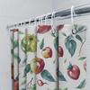 Colorful Fruit Print Shower Curtain Rustic Red Green Yellow Pattern Waterproof Bathroom Decor 72X78In (6 Pack Rings)