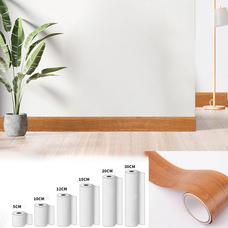 

Самоклеюча стрічка з текстурою дерева - Водонепроникна, знімна, для плінтуса, дверної коробки, настінної обробки та підлогового бордюру, багатоцільова декоративна плівка 5cm wide × 10m