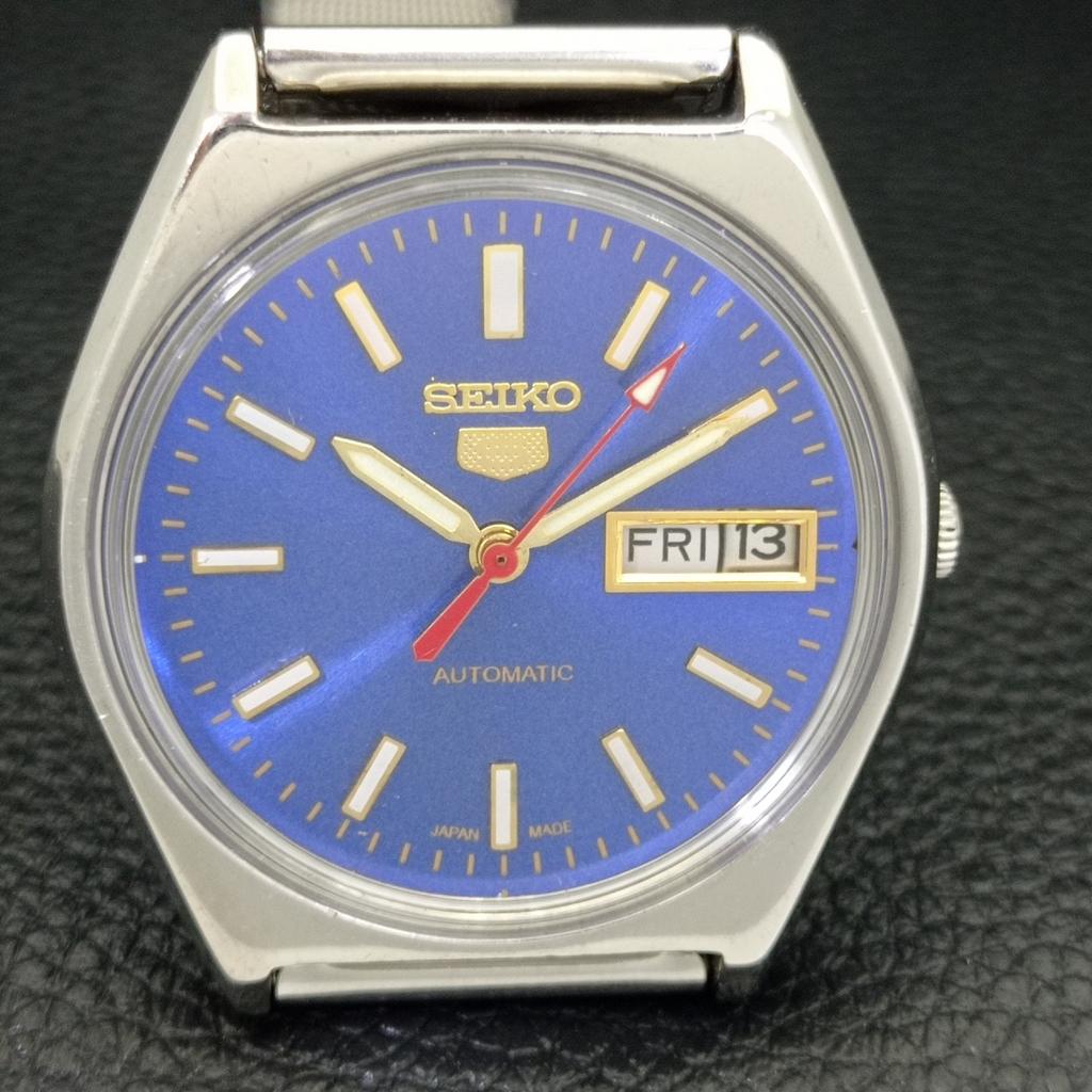 Seiko 5 AUTOMATIC JAPAN 6309A MENS VINTAGE BLUE COLOR DIAL WATCH A702615-1 R209-a702615