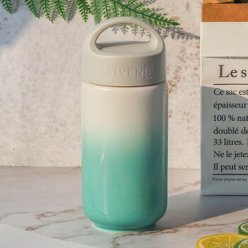 Acera fröhlicher 390ml Keramik tragbarer Becher