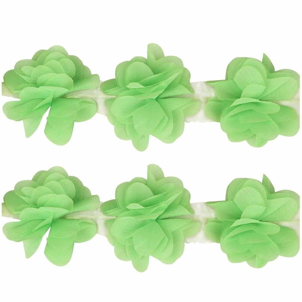 

24 Flowers Chiffon Lace Trim 5cm Wide Lace Ribbon Fashion Lace Flower Trim Clothes Accessories світло-зелений колір