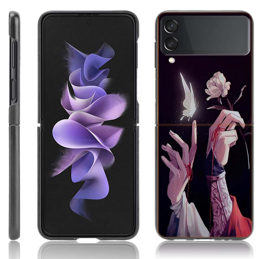 Tian Guan Ci Fu Funda Phone for Samsung Z Flip 7 6 Galaxy Z Flip 5 3 4 5G Case Black Hard PC Shell Protective Cover