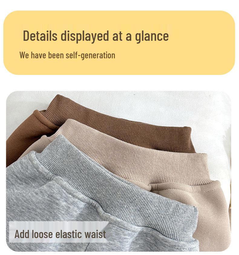 Baby-Sweathose mit Fleecefutter und offener Schritt: Verdickte, warme Herbst-/Winterkleidung für Jungen und Mädchen