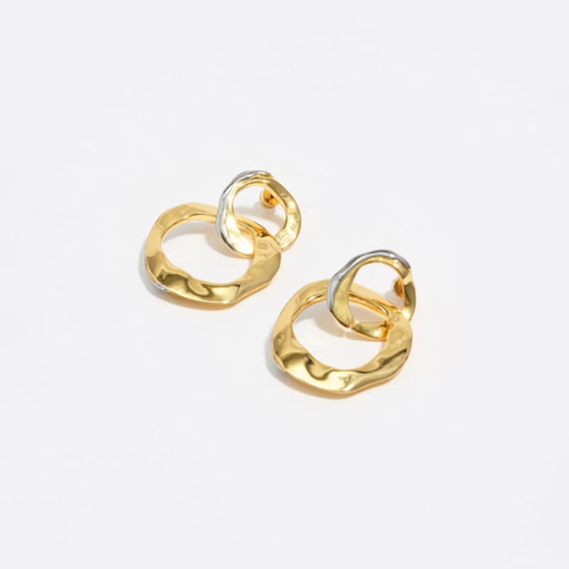 BIMBA Y LOLA [25FW] BIMBA Y LOLA Two-Tone Texture Earrings B256AIW018MUF