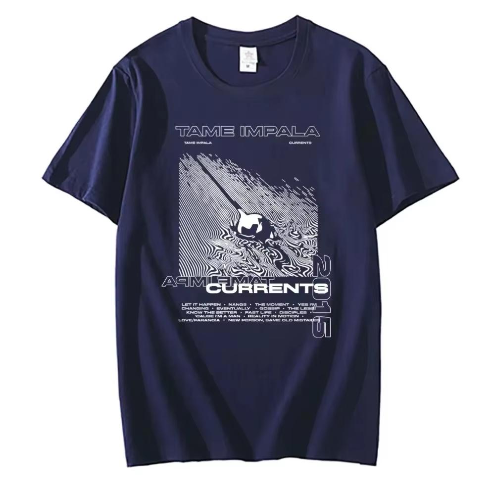 Tame Impala Currents Print Unisex Indie Pop Rock Hip Hop Casual Short Sleeve Streetwear Women And Men T-shirt
