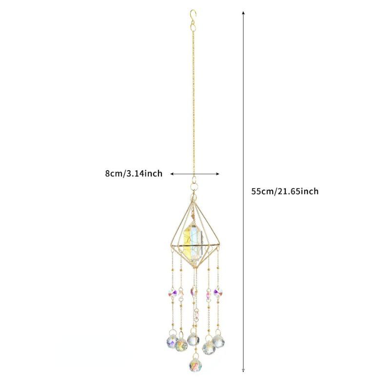 Crystal Windchime Love Heart Pendant Hanging Wind Chimes Sun Catchers Window Rainbow Chaser Outdoor Garden Home Decor Gifts