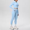 High-Waist Thumb-Hole Zipper Yoga Jacket and Butt-Lifting Leggings Set