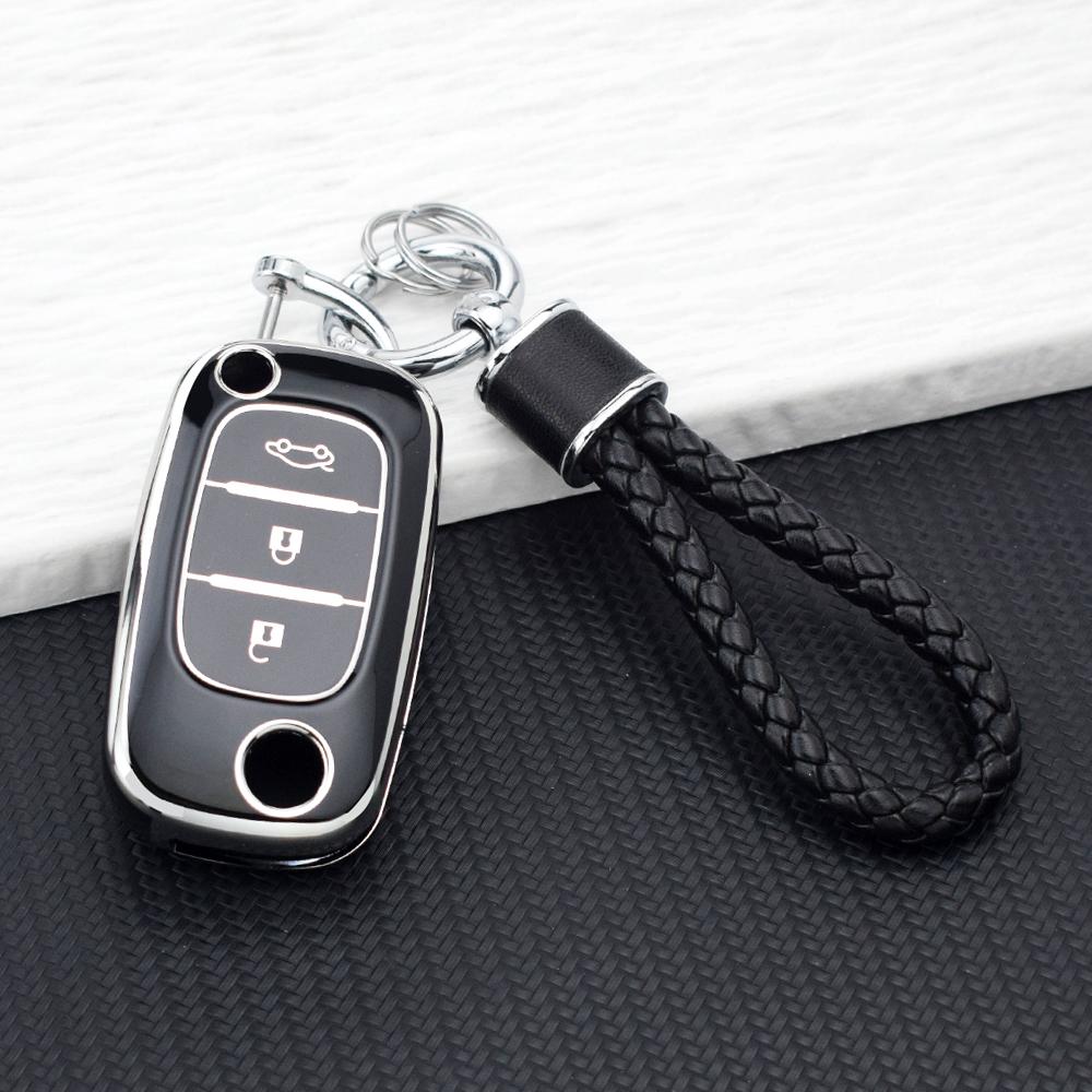 Car Key Case For Renault Clio Megane Fluence for Mercedes LADA Vesta Granta XRay Kalina Priora Sedan TPU Key Cover Fob Keychain