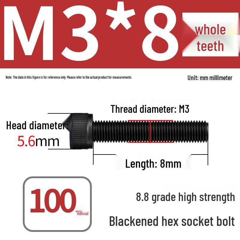 8.8 High-Strength Socket Head Cap Screw Bolt (M4-M20)