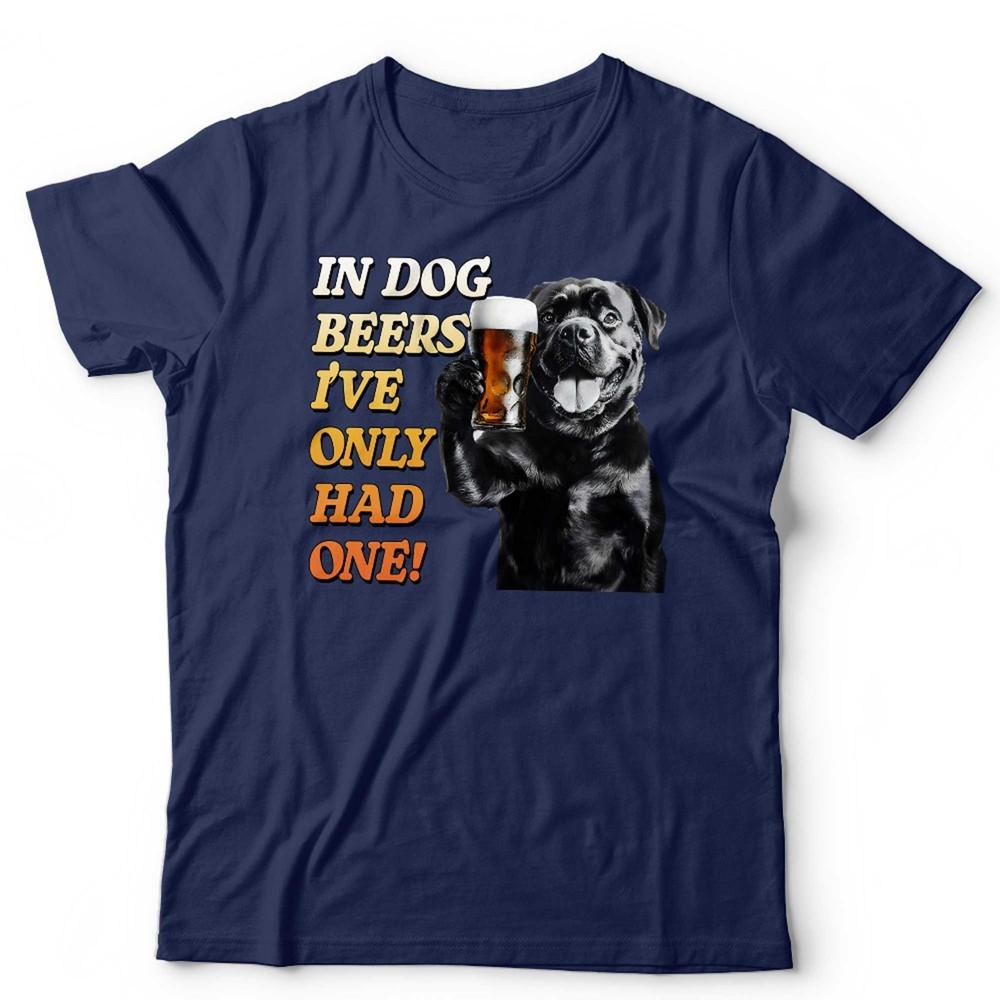 Funny Dog T Shirt Unisex Beer and Dog Lover Drinking Stag Do In Dog Beers S