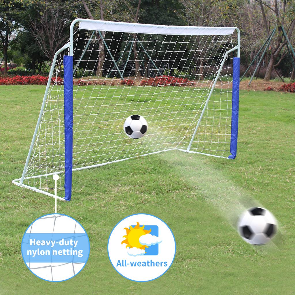 243.8cm X 152.4(8x5FT) Soccer Goals for Backyard Portable Net Collapsible Metal Base, Quick Setup Net for Indoor Outdoor Training with Carry Bag