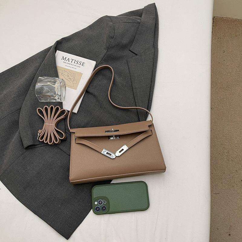Ny mote minimalistisk lett luksus lås temperament skulder crossbody trendy dameveske