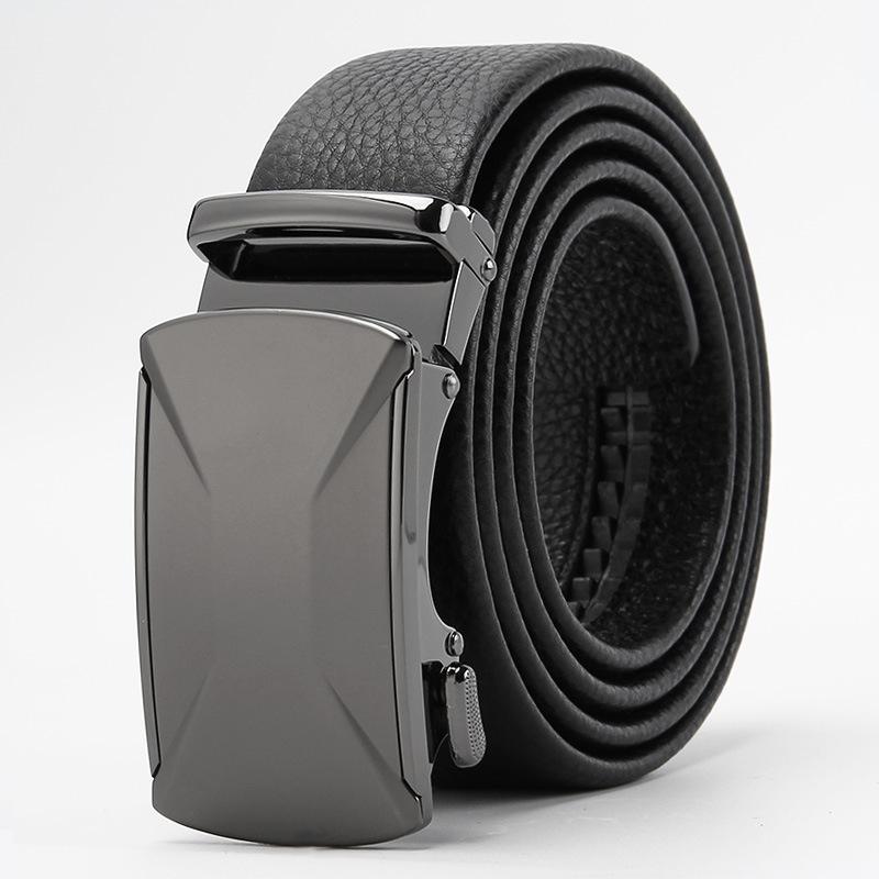 New Men's Head Leather Automatic Buckle Leather Belt Pure Real Cowhide Business Casual Belt