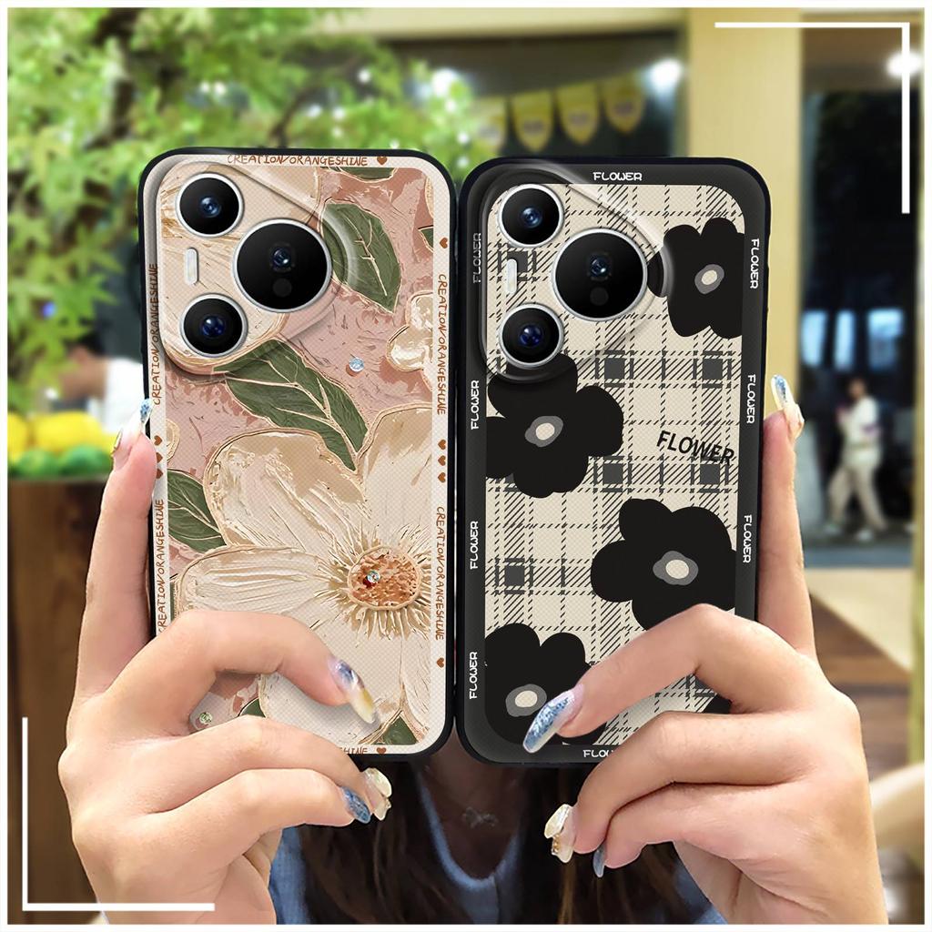Ölgemälde Staubdichte Handyhülle für Huawei P70 Pro/Pura 70 Pro+ Stoßfestes TPU Langlebig Cartoon Vollständiger Rundumschutz Weiche Hülle
