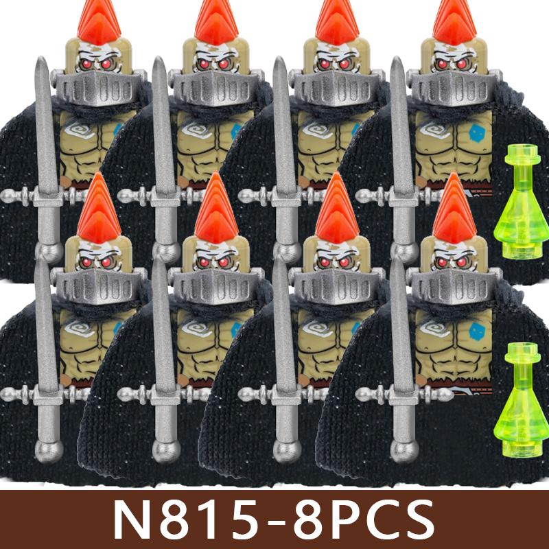Medieval Castle Soldier Figures Building Blocks Knight Orc Warrior Dragon Wolf Animals Battle Flags Accessories Bricks Toys Boys