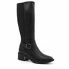 Bota Alta Negra Con Hebilla Y Tacón Bajo Montevita Bro32 105514