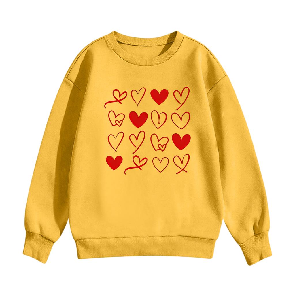 Kinder Freizeit Rundhals Bedruckter Pullover Langarm Kapuzen-Sweatshirt Oberteil