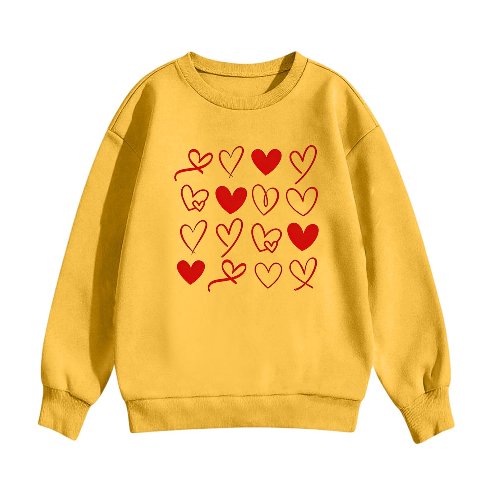 

Children s Casual Round Neck Printed Pullover Long-sleeved Hooded Sweatshirt Top 160 жовтий