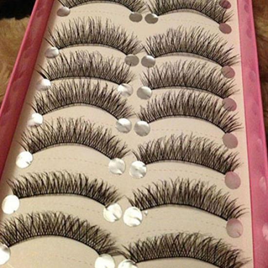 10 пар макияж женские длинные перекрещенные накладные ресницы искусственные ресницы красота косметика