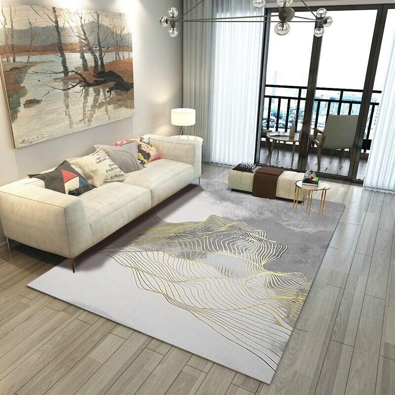 Nordic Abstract Geometry Printing Large Rug Anti-slip and Wear-resistant Soft Mat for Living Room Bedroom Carpet Easy To Clean