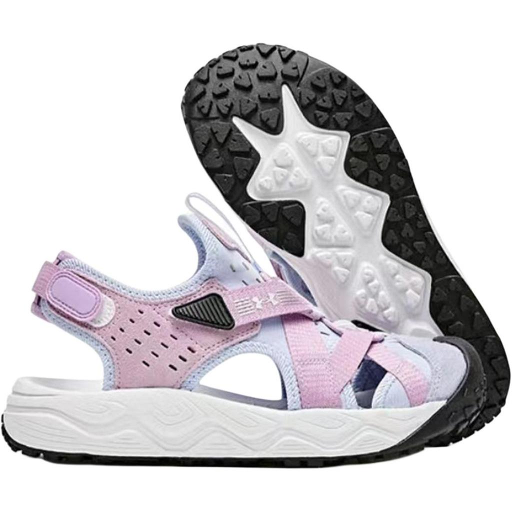 Under Armour Casual Fashion Versatile Anti-Kick Waterproof Breathable Quick-Dry Non-Slip Childrens Sandals Kids sandals Light-Purple 2421505ZS