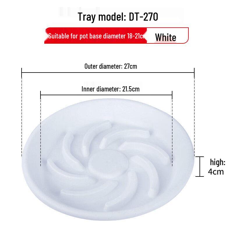 Thickened Plastic Round Flower Pot with Tray