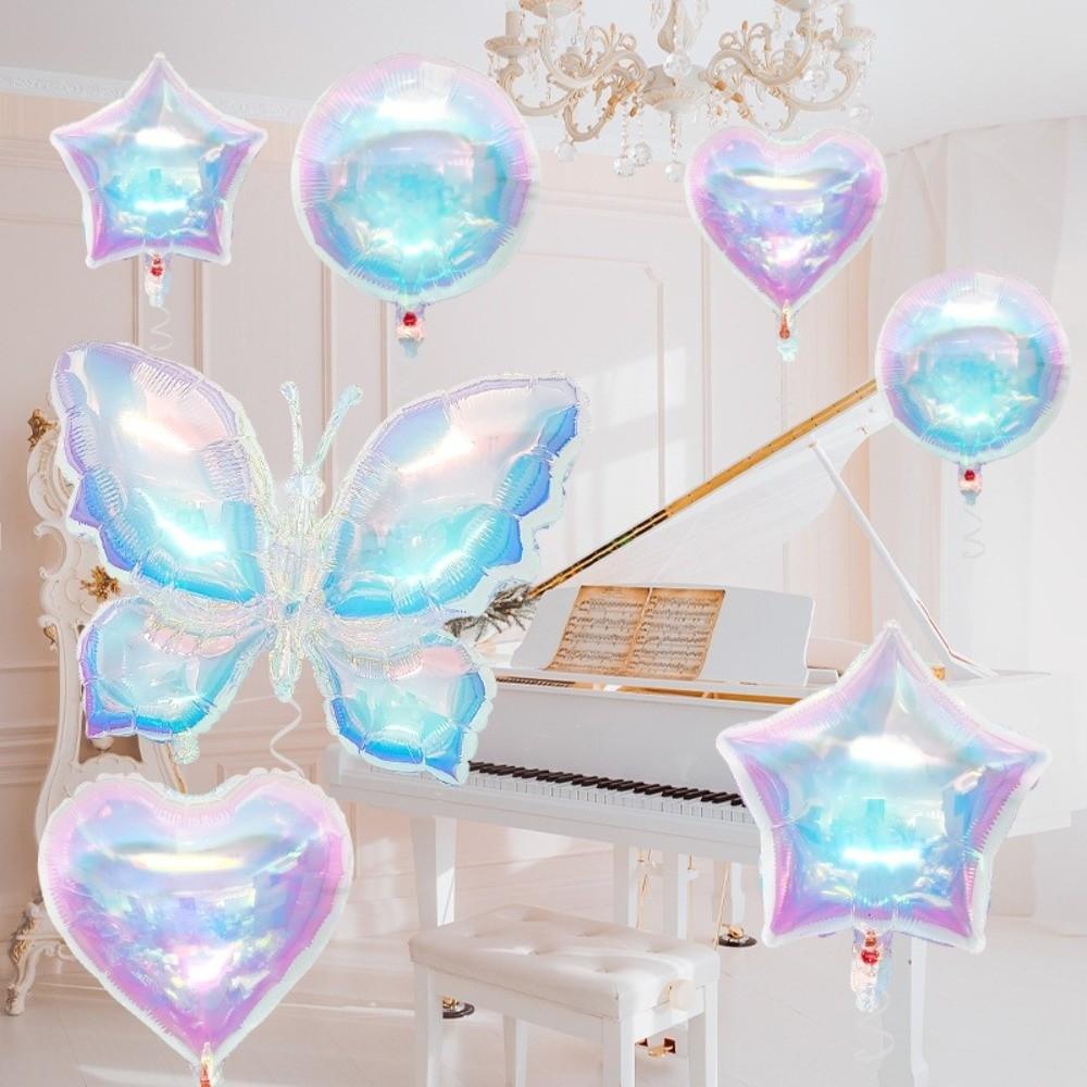 Pentagram Butterfly Balloon Set Iridescent Heart-shaped Balloon New Foil Balloons Birthday Party