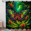 1pc a Stunning Jungle Butterfly Shower Curtain, Featuring an Elegant Design for Upscale Bathroom Decor