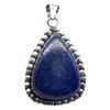 Lapis Lazuli Natural Gemstone Antique Silver Plated Pendant 2" J 796