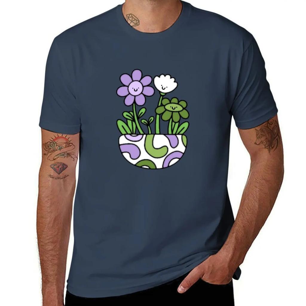 Genderqueer Pride Flower Pot T-Shirt rapper graphic tees tees vintage graphic tee fashion shirts luxury clothes men