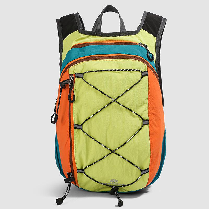 Colorblock Outdoor Backpack Men s And Women s Lightweight Travel Backpack Multi-functional Sports Student Schoolbag жёлтый
