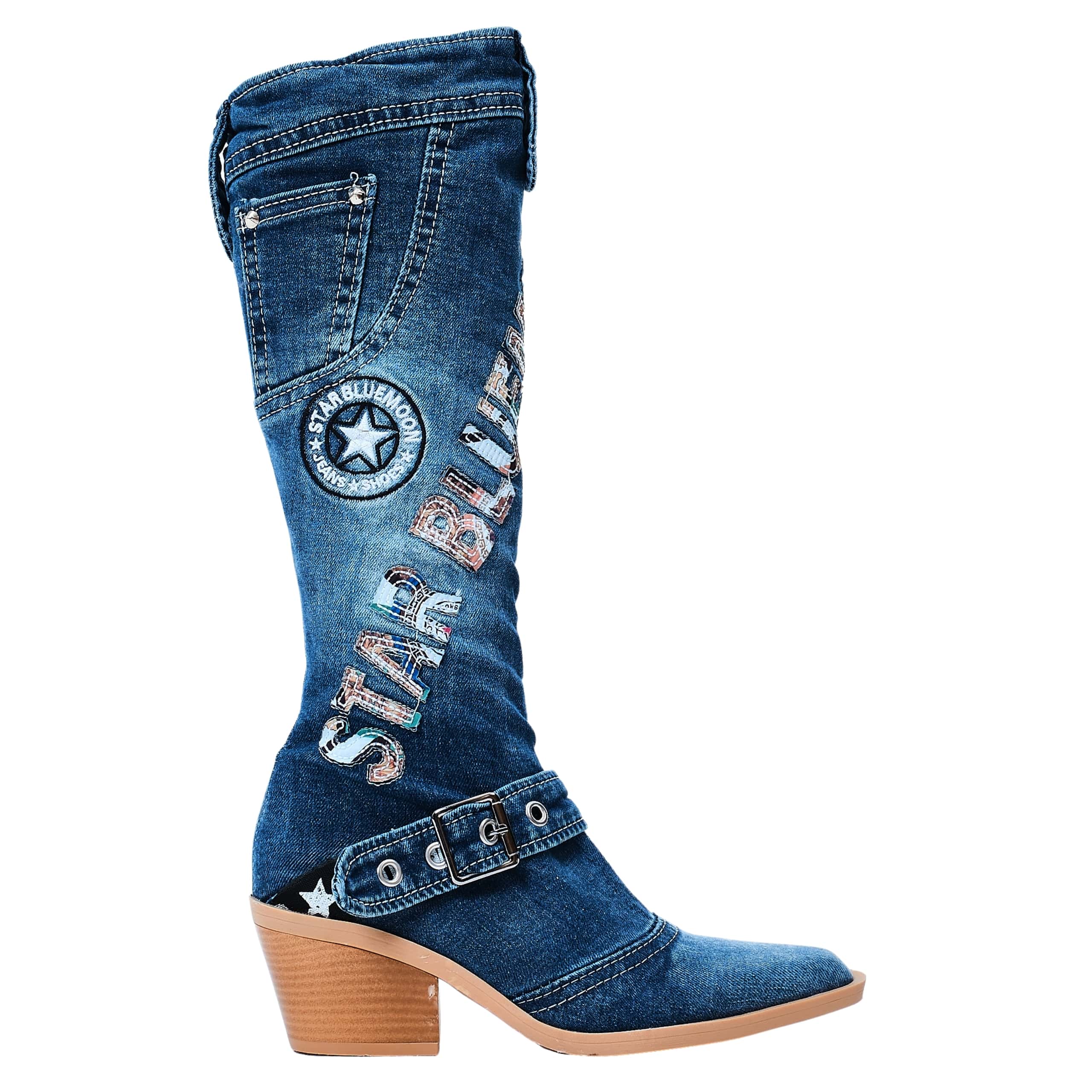 

Ковбойские джинсовые ботинки, джинсовая обувь, женские спортивные ботинки, джинсовые кроссовки, подарок на день рождения