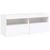 7 Piece TV Wall Unit with RGB LED Lights White