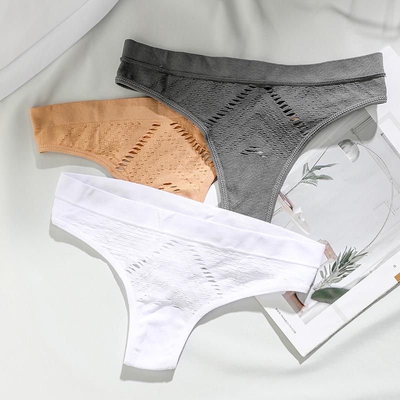 Goedkope CINOON Sexy Hollow Out Briefs Women's Underwear Mesh Thong