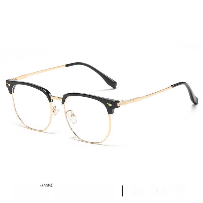 Mens Fashion Half Frame Glasses With Blue Light Blocking For Business And Casual Use