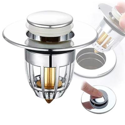 1PC Press Bounce Basin Pop-up Drain Filter Bathroom Shower Sink Filter Plug Wash Basin Hair Sink Strainer Kitchen Bathtub Stopper