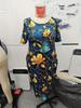 2026 Spring/Summer Women's Elegant Plus Size Printed Short Sleeve Dress - European & American Style