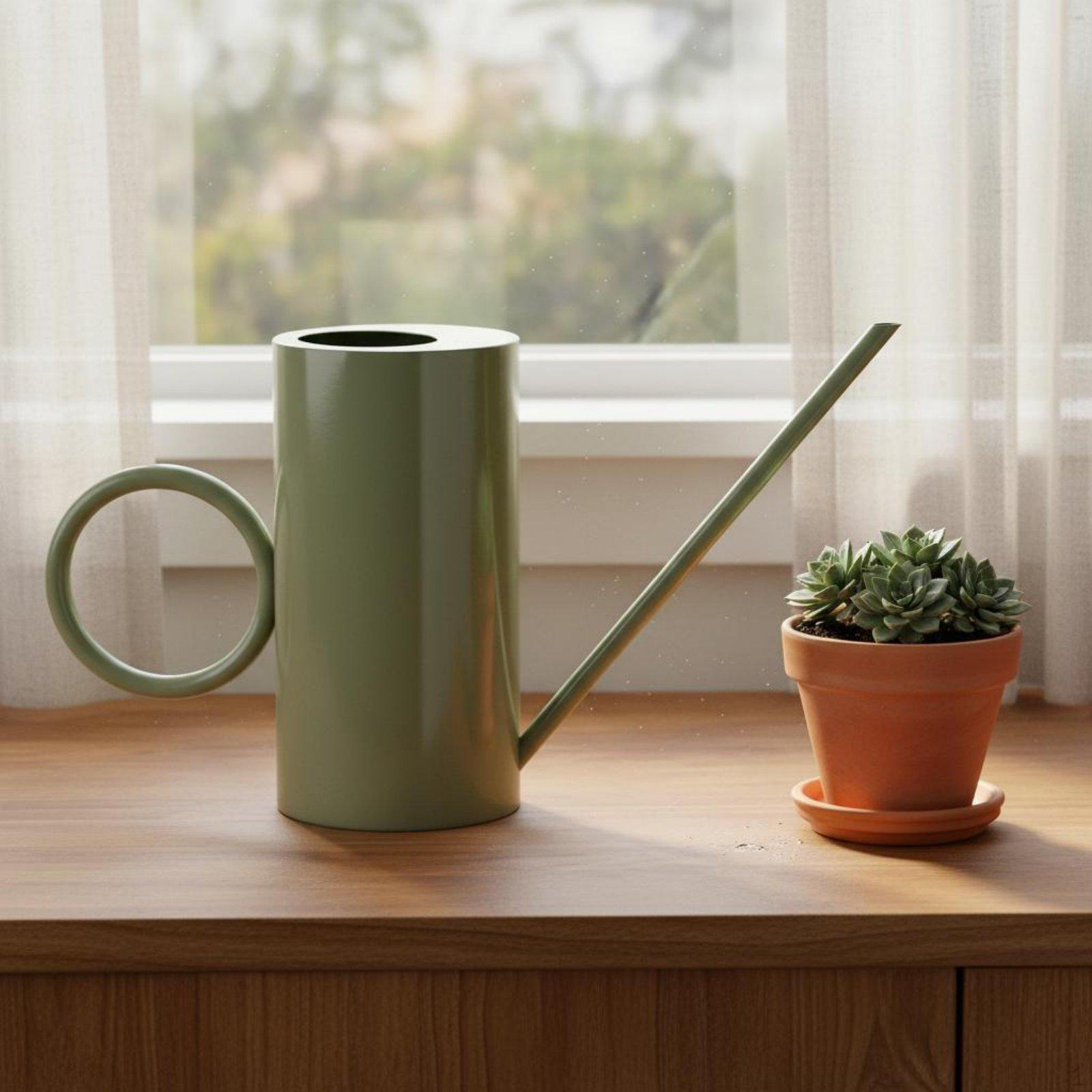 Long Spout Watering Can 1.5L Capacity Stainless Steel Unique Circle Handle