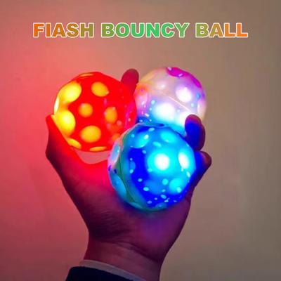 Moon Space Bouncy Balls for Kids Unique Sound Effects Jumping Ball LED Light-Up Stress Relief Toy Ball Gift for Boys Girls Aged 3-6