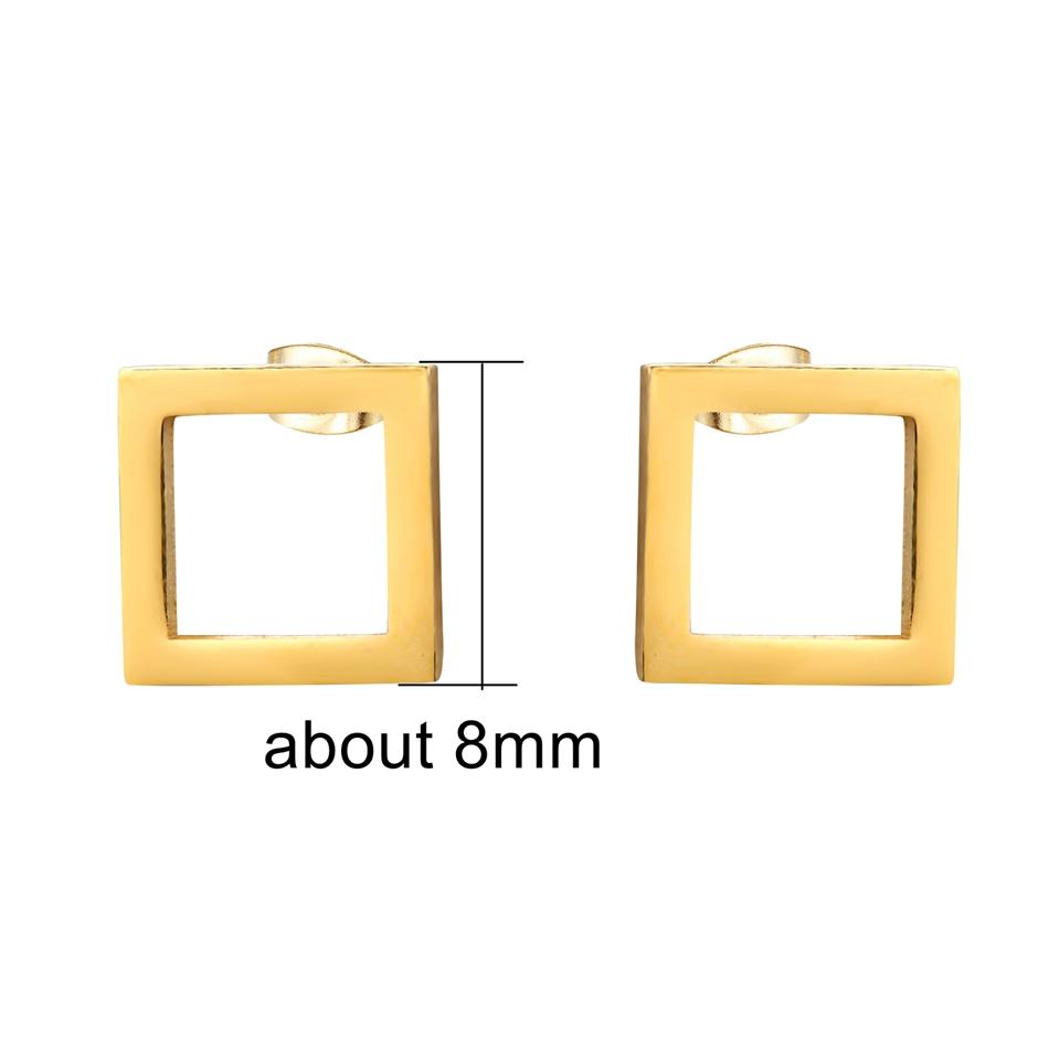 12 Paare Einfache Geometrische Ohrringe Großhandel Rund Quadratisch Stern Blitz 8 Stil Edelstahl Stecker Ohrringe Set Frau Zirkon