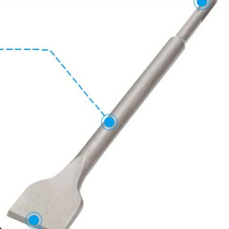 3Pcs/set Pick Alloy Chisel Round Handle Four Pits Alloy Pointed Chisel Flat Chisel Concrete Wall Slotting Shovel