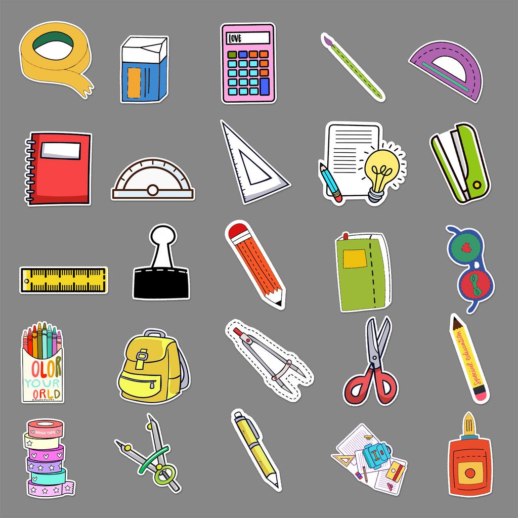 50 Cartoon Personalized Stationery Set DIY Decorative Scooter Motorcycle Suitcase Car Body Stickers