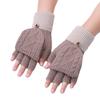 New autumn and winter couple cashmere half gloves gloves hand warmer flip warmer gloves jacquard gloves student finger writing