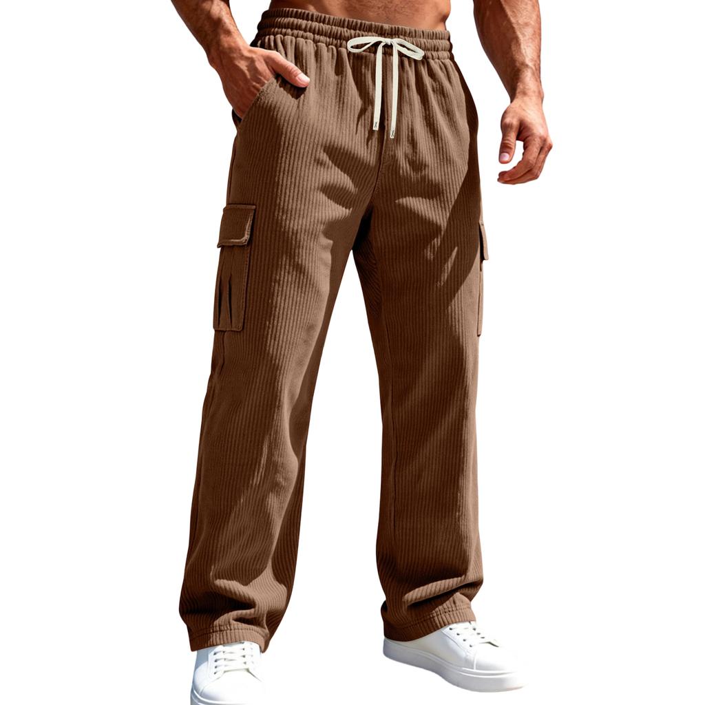 Herren Sport Freizeit Kordhose Mehrere Taschen Hose